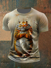 T-shirt décontracté imprimé tigre drôle pour hommes